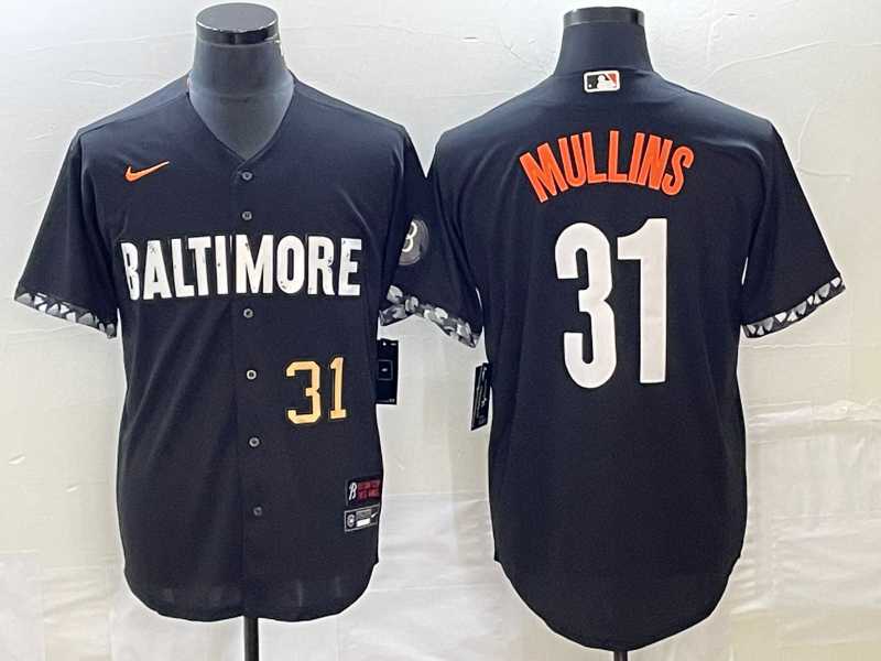 Mens Baltimore Orioles #31 Cedric Mullins Number Black 2023 City Connect Cool Base Stitched Jerseys